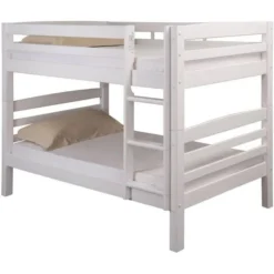 Lit Superposés Séparables Enfant - Bois Pin Massif - Blanc - Sommiers Inclus - 2 X 90 X 190 Cm - HOOCK