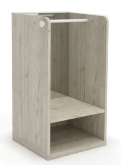 Meuble Penderie Bois Clair Avec Miroir Sans Pieds Et Patère Ronde Bleu