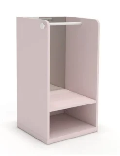 Meuble Penderie Rose Avec Miroir Sans Pieds Et Patère étoile Blanc