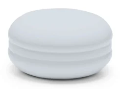 Pouf Rond Laqué Bleu Gris Macaron