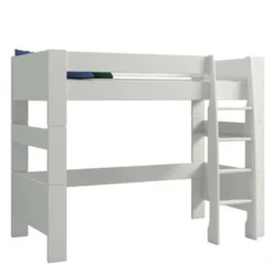 SFK Lit Mezzanine évolutif Enfant - MDF Laqué Blanc - 90 X 200 Cm