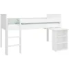 STEENS Lit Mi-hauteur Enfant - MDF Laqué Blanc - L90 X L200 Cm - ALBA