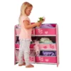 WORLDS APPART Meuble De Rangement Enfant - 6 Bacs HelloHome Fleurs Et Oiseaux - Rose